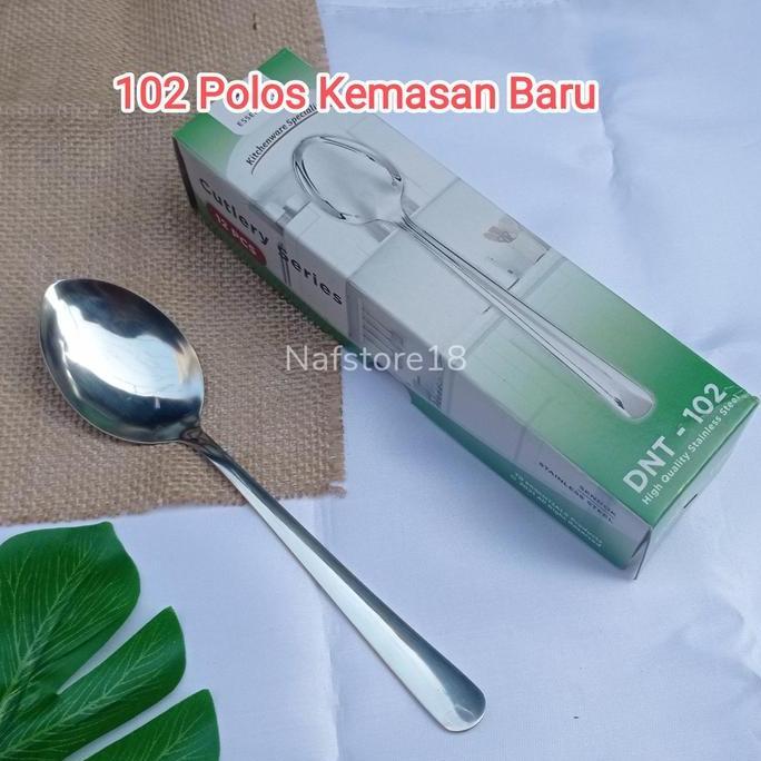 Ebyokurwa- 1Lusin (12Pcs)  Sendok Garpu Makan 102 Polos Stainless Steel Sendok Hotel Restoran Polos 