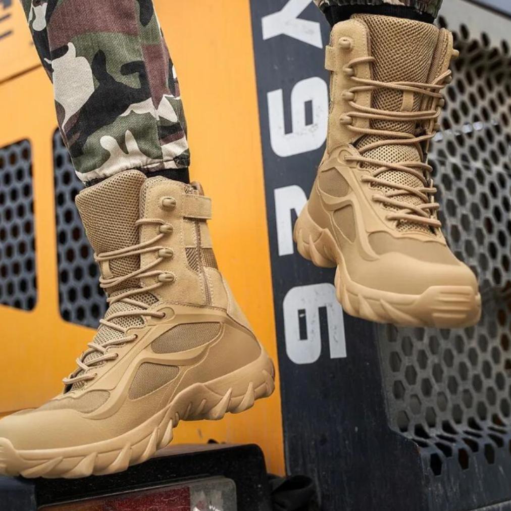 Grade Ori Sepatu Safety Pria Boots Ujung Besi - Sepatu Military Tactical - Sepatu Pria Boot Septi Ou