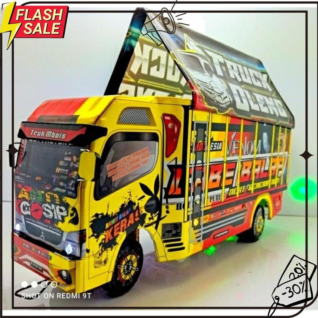 Truk Oleng Miniatur Triplek Led Aman Anak Siap Kirim