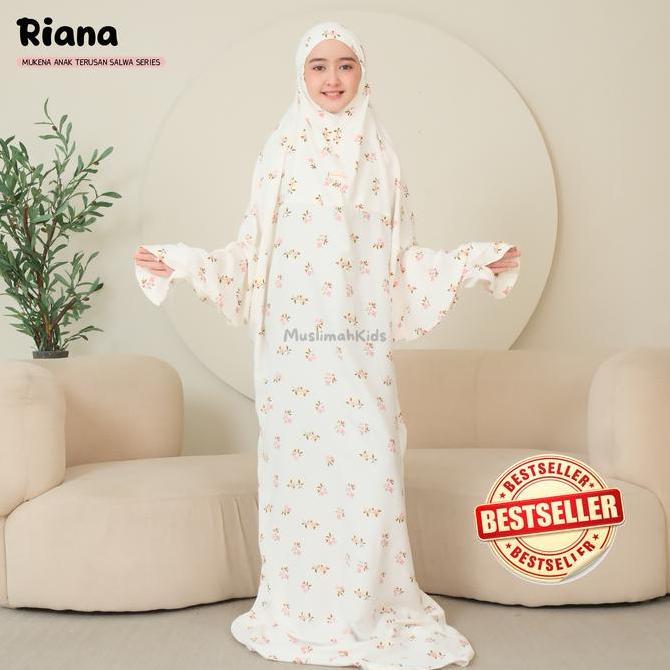 TERMURAH - Mukena Terusan Anak 7 - 15 Tahun Salwa Series by MuslimahKids Bahan Rayon Viscose Premium