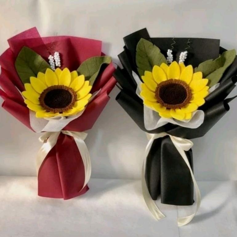 BBF - Buket Bunga Flanel Matahari - Buket Bunga - Buket Flanel - Buket Bunga Palsu - Buket Bunga Bua