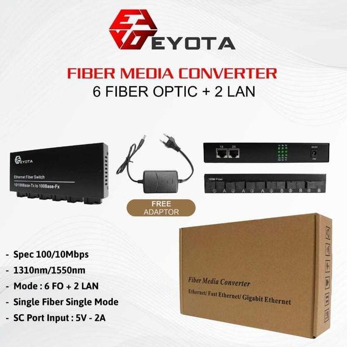 BEBAS ONGKIR - EYOTA MEDIA CONVERTER 2 FO 2 LAN 10/100 2 FO 2 LAN GIGABIT 2 FO 4 LAN 10/100 2 FO 4 L