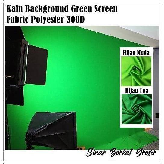 Kain Polyester Background Green Screen / Kain Hijau Polyester 300D