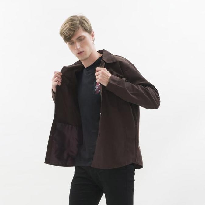 Untere- Jaket Parka Outer Jaket Pria Semi Parka Warna Coklat