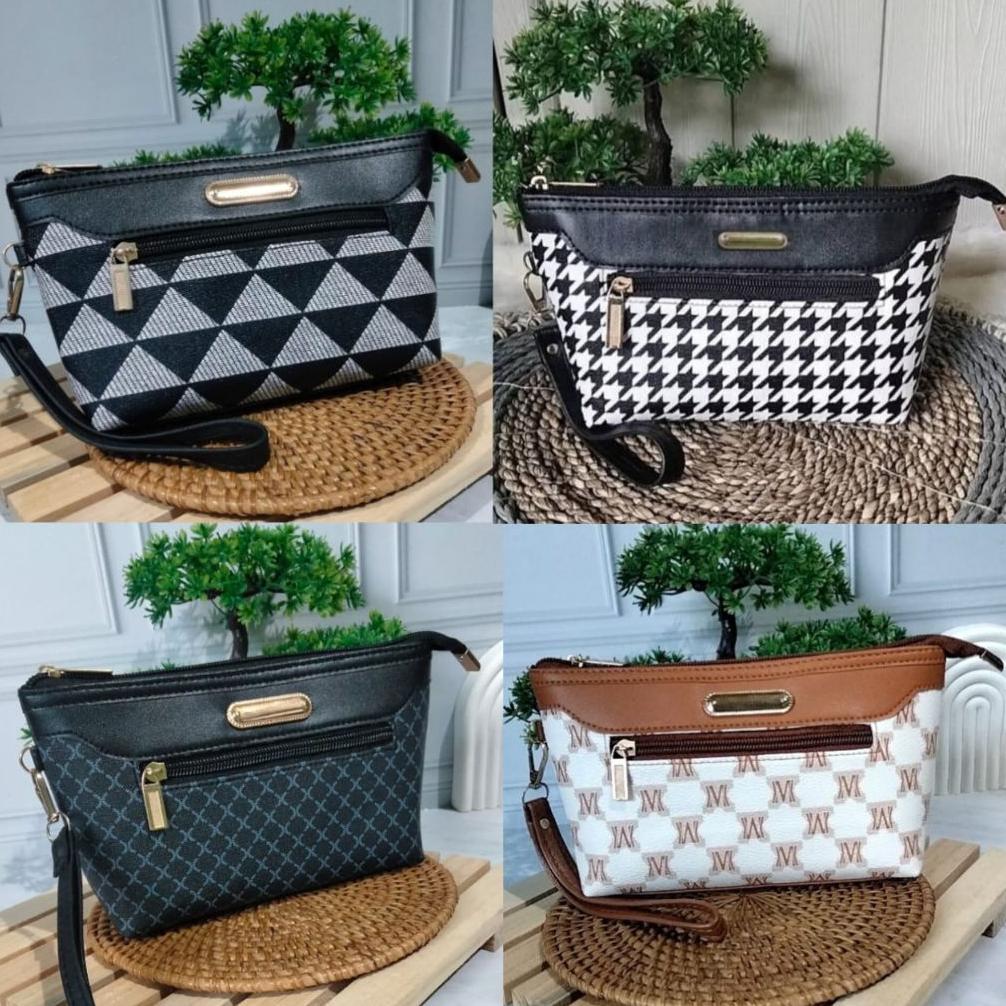 flash sale khanza1 clutch - dompet pouch wanita 2 rest 2 ruang muat hp dan peralatan kosmetik / domp