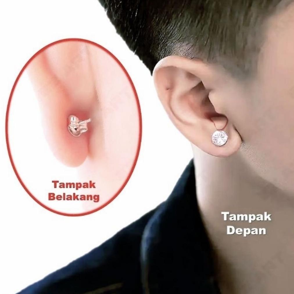 ready stock anting magnet permata pria titanium elegan mirip asli anting magnet titanimum anting mag