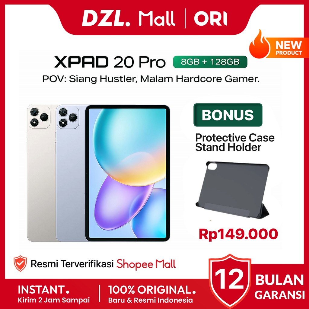 DZL - Tablet INFINIX XPAD 20 Pro 8/256 GB Tab Sim Card Pad 4G LTE WiFi Original Resmi Official Store