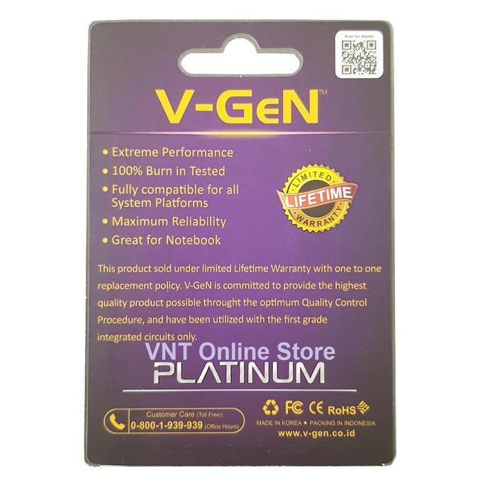 Component- Sodimm Ddr4 4Gb Pc 17000 / 2133Mhz Ram 4 Gb 2133 Mhz Platinum V-Gen