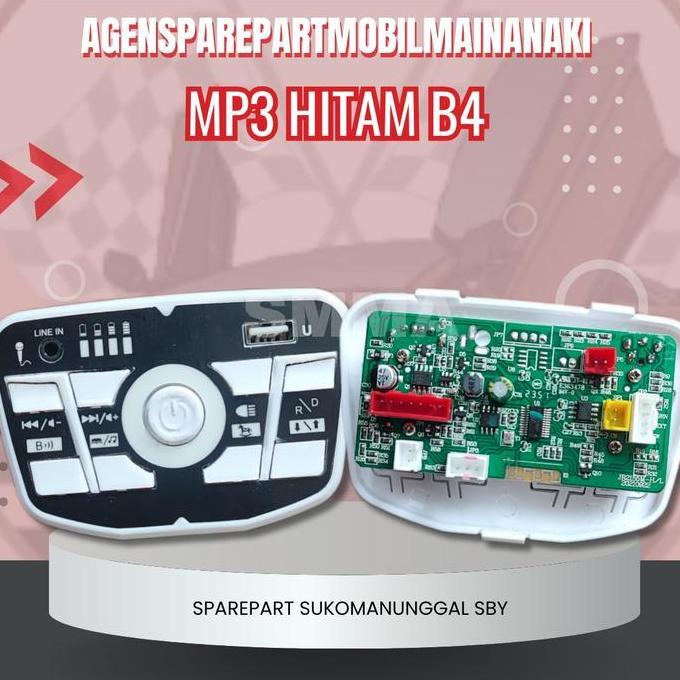 Tombol On Off+ Mp3 Usb Musik Hitam B4 Mobil Mainan Aki Anak