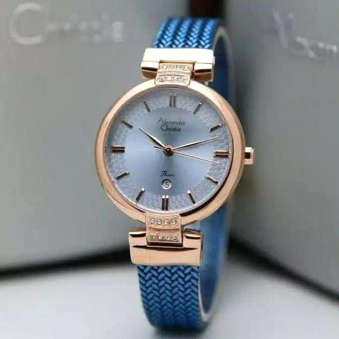 ALEXANDRE CHRISTIE AC2757 AC 2757 Blue Rose Jam WANITA ORIGINAL