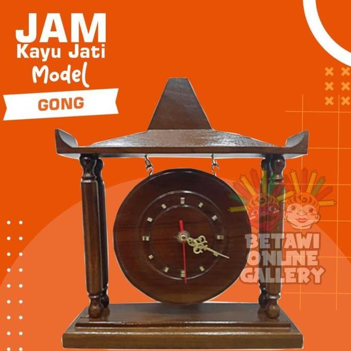 PROMO - Jam Meja Hias Gong Kayu Jati / Jam Hias Kayu Jati / Jam Gong Kayu Jati / Jam Joglo
