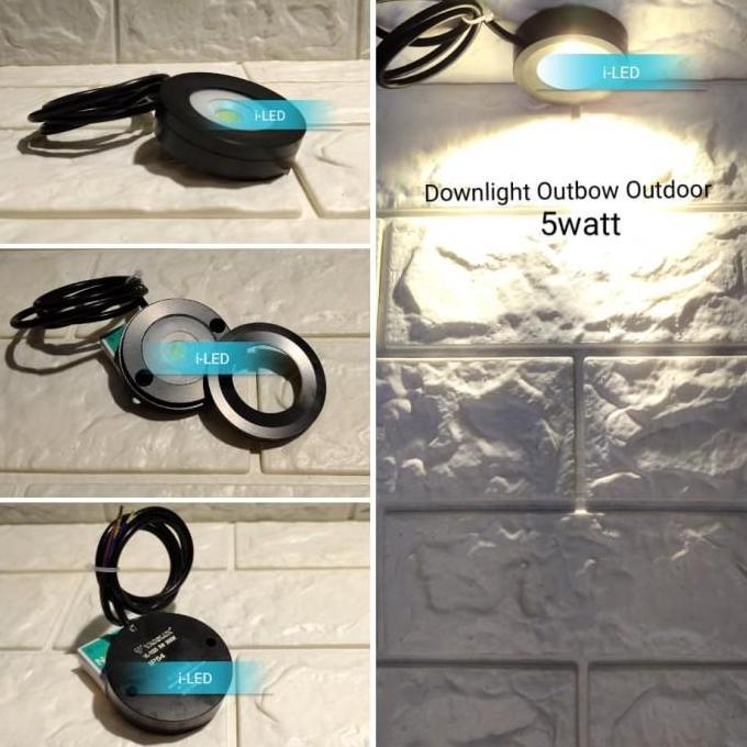 Downlight Outbow 5 watt Hitam Natural 4000K Lampu Tempel LED Outdoor