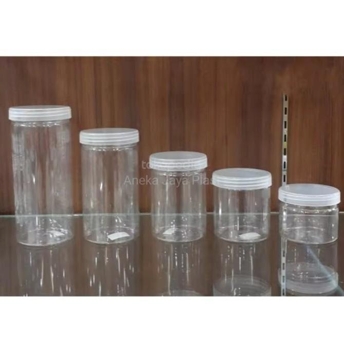 Toples Plastik Bulat Bening/ Toples polos Tabung plastik per satuan