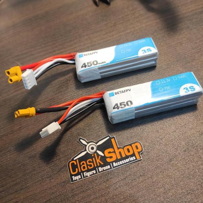 Betafpv 450Mah 3S 75C Xt30 Connector Lipo Battery
