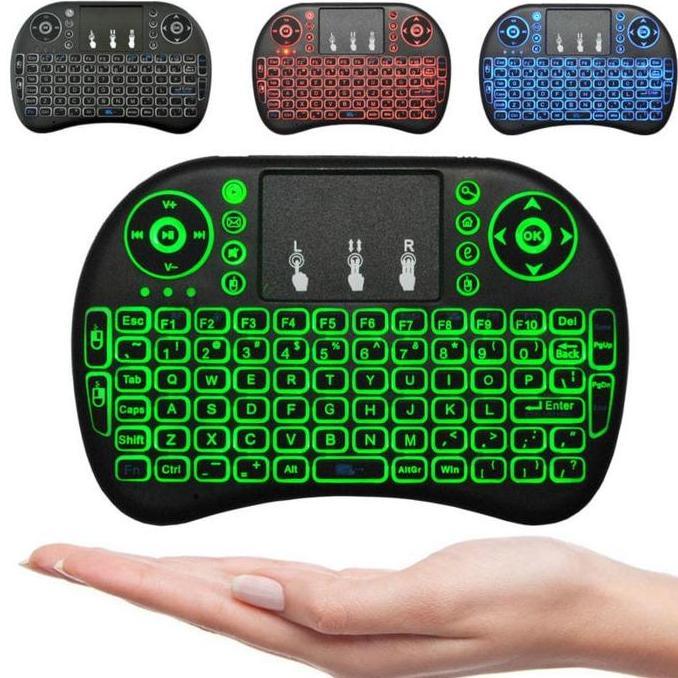 Keyboard Air Mouse i8 Mini Keypad Wireless Touchpad Backlight Rainbow