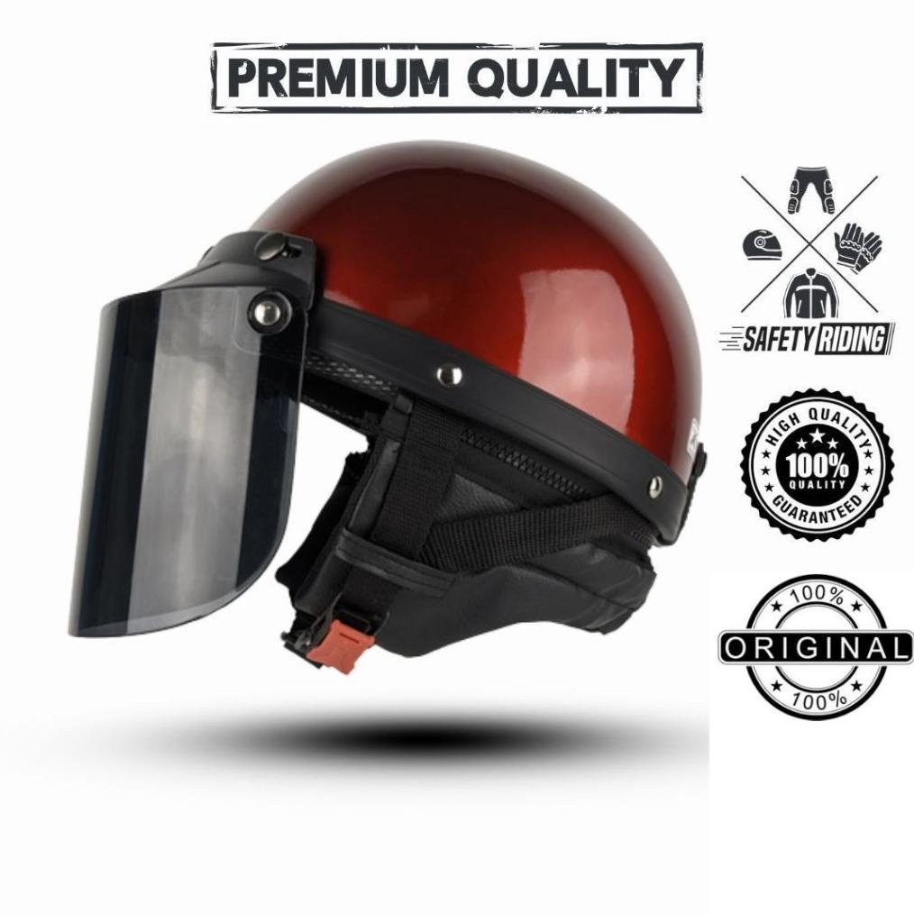 Helm Helem Helmet Bogo Retro Cetok Vintage Chips Vespa Dewasa Wanita Pria Cewek Cowok Murah Classic 