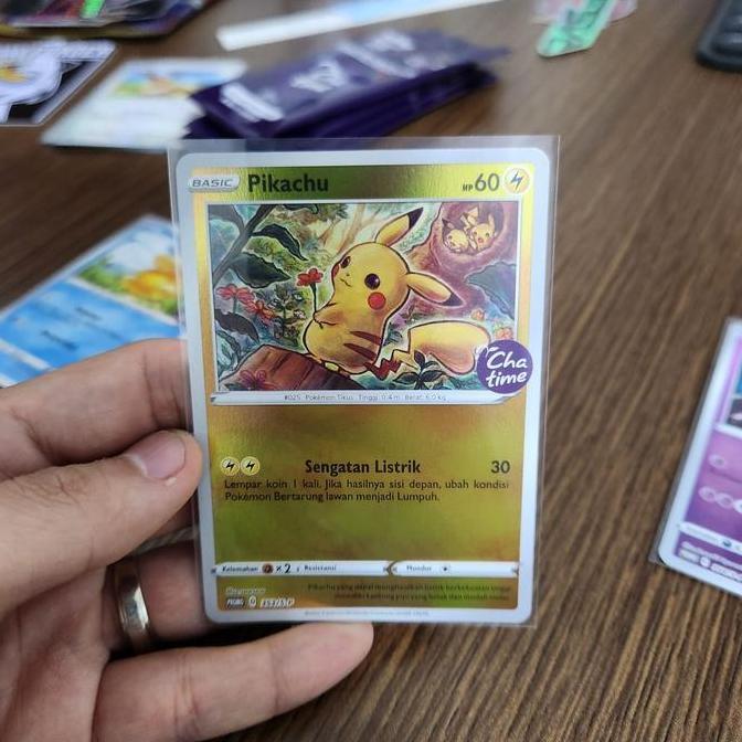 Terlaris Pokemon Tcg Indonesia - Pokemon Chatime Promo Pikachu Hologram
