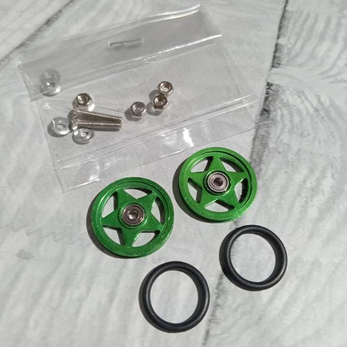 REP TAMIYA ROLLER 19MM ALUMINUM BINTANG + KARET