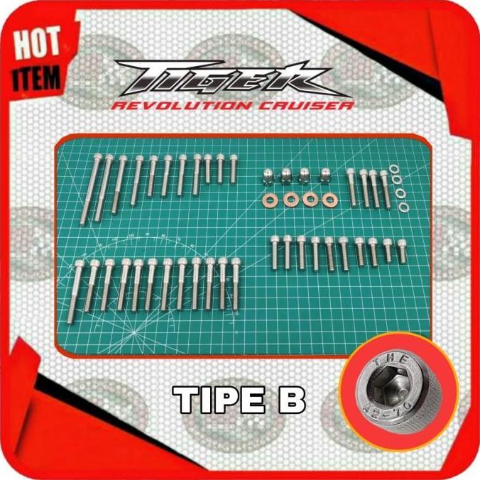 Baut L Stainless Set Mesin Honda Megapro Tiger Revo