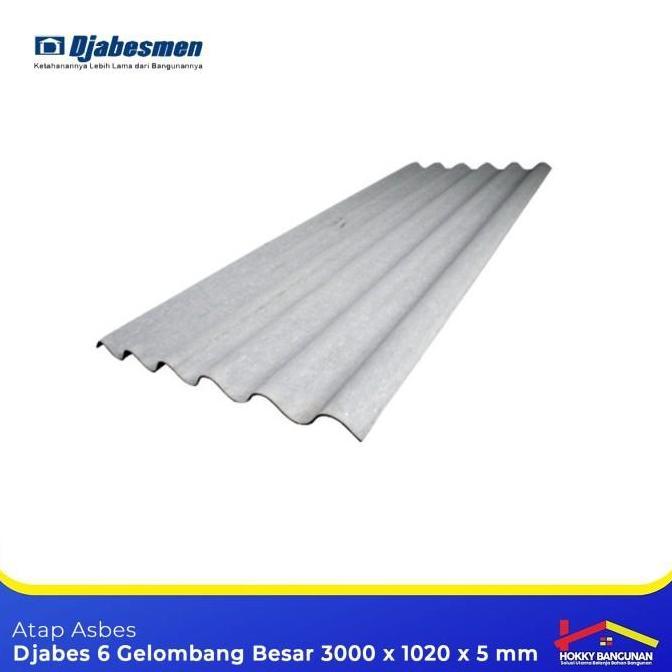 Djabes 6 Atap Asbes Gelombang Besar 3000 x 1020 x 5 mm