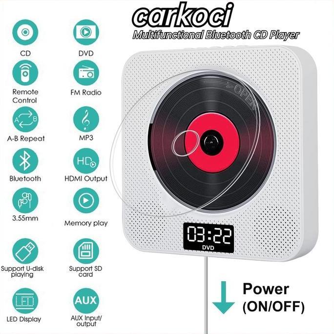 Portable CD DVD Music Player Wall Mountable Bluetooth CD Player dengan