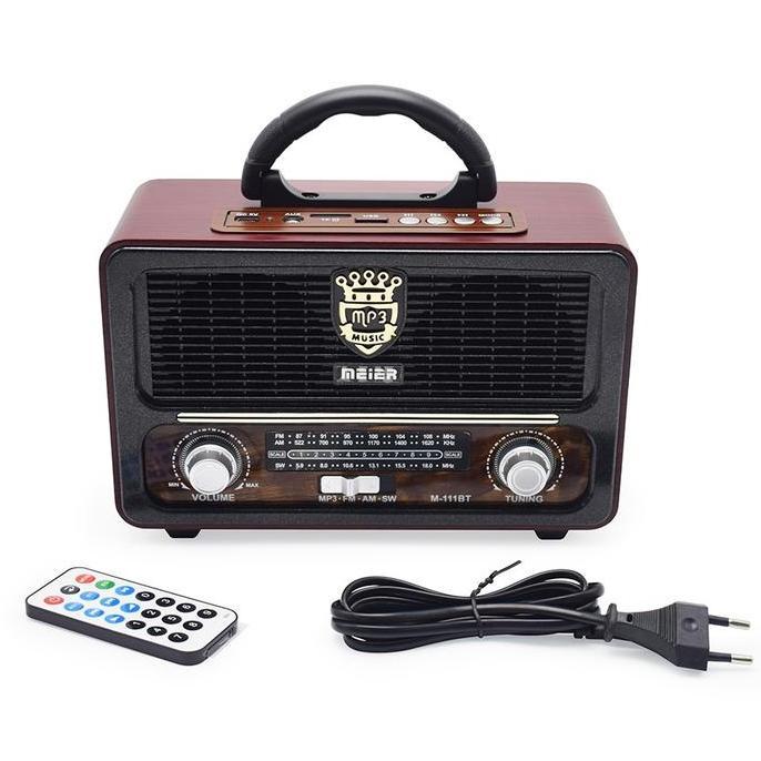 Radio FM retro portabel canggih nuansa kayu radio bluetooth