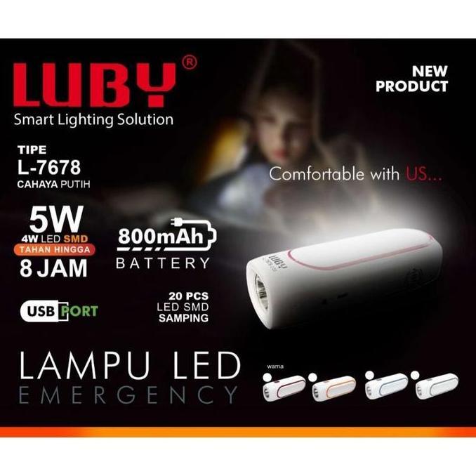 Lampu Led Emergency LUBY L-7678 / Senter Led Emergency LUBY L7678