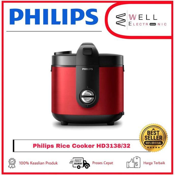 RICE COOKER PHILIPS HD3138 Premium Plus Rice Cooker - HD 3138 Garansi