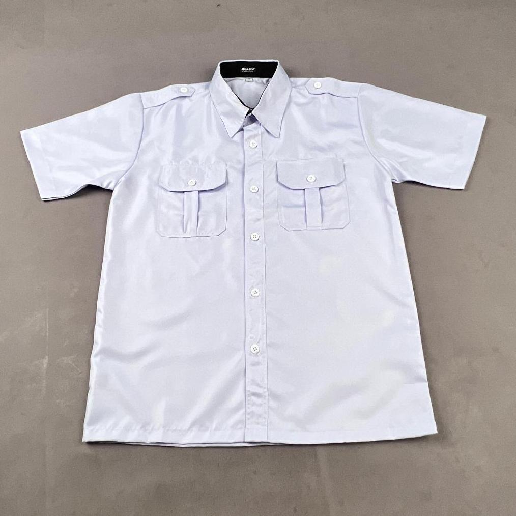 Bagus Baju Seragam Dinas Putih Pria Lengan Pendek Seragam Pns Kemeja Pdh Pns Kerah Hitam Terbaru