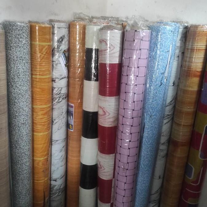 Karpet Lantai Plastik Vinyl Per Rol Motif Kayu Alas Taplak Meja Perlak
