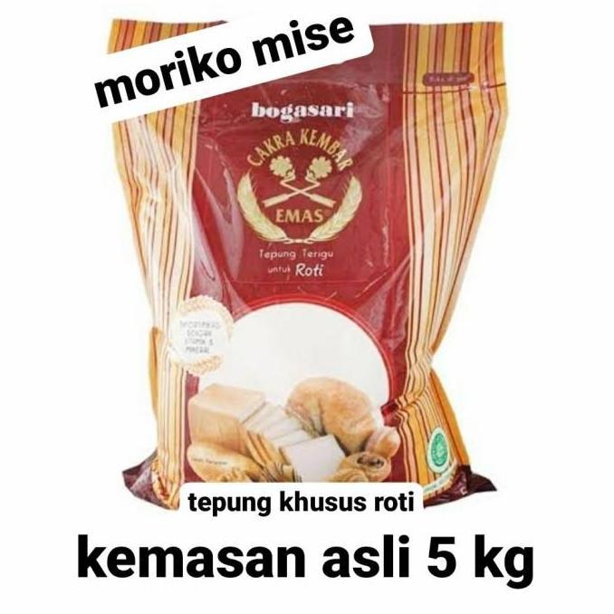tepung cakra kembar emas 5 kg untuk roti / cakra kembar emas roti 5 kg