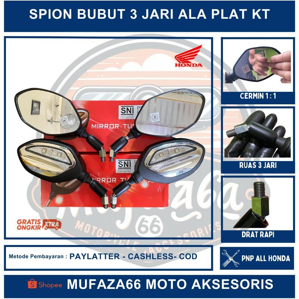 Spion Bubut 3 Jari Spion Bubut Tangkai pendek Spion led bubut original spion style plat KT Spion Mot