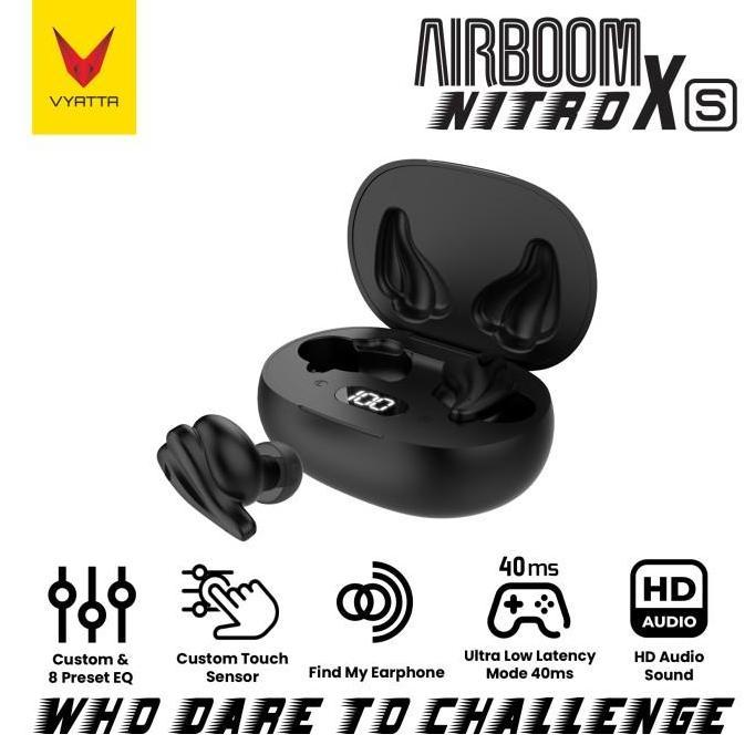 VYATTA AIRBOOM NITRO XS TWS BLUETOOTH HEADSET EARPHONE GAMING