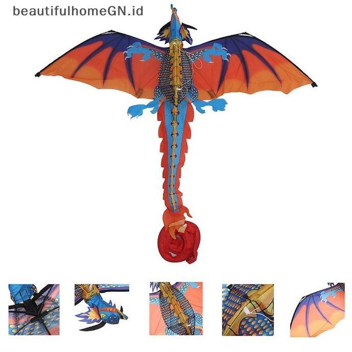 Cantik Layangan Nilon 3D Besar Layangan Flying Dragon Dengan Garis