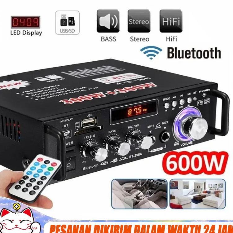 Amplifier Bt-298A Bluetooth Eq Audio Amplifier Karaoke Home Theater Fm Radio 600W Kerndy Amplifier B