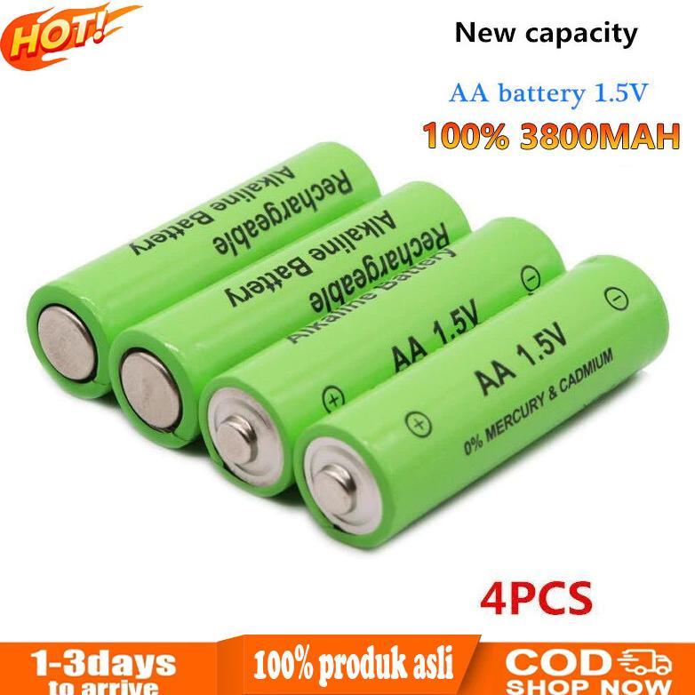 Baterai Cas Litium Aa Battery 1.5V 100% Label Baru 3800 Mah Baterai Isi Ulang Aa 1.5V