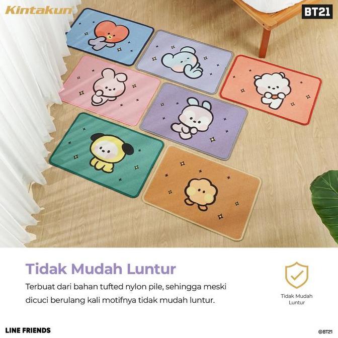 Kintakun Home BT21 minini Keset Serbaguna Anti Slip Doormat Persegi 40x60 cm