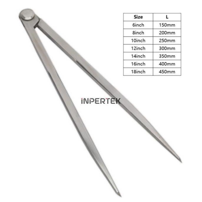 Jangka Besi 12" Jangka Lurus Jangka Bubut 12" Leg Divider Caliper 12 JM