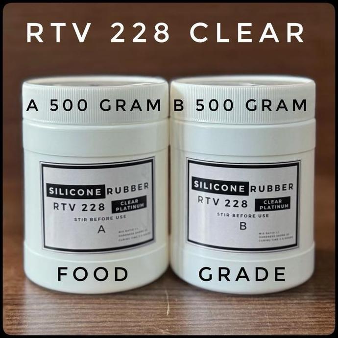Potere- Silicone Rubber Rtv 228 Clear Food Grade 1 Kg - A 500 Gram & B 500 Gram - Aman Untuk Cetakan