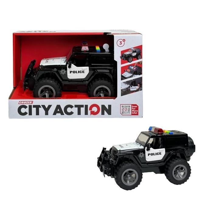 Cruzer City Action Friction Jeep Police 1:16 Scale