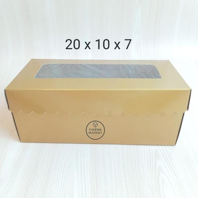dus kue kotak kue kotak cake box kue gold emas mika 20 x 10 - 20x10x7