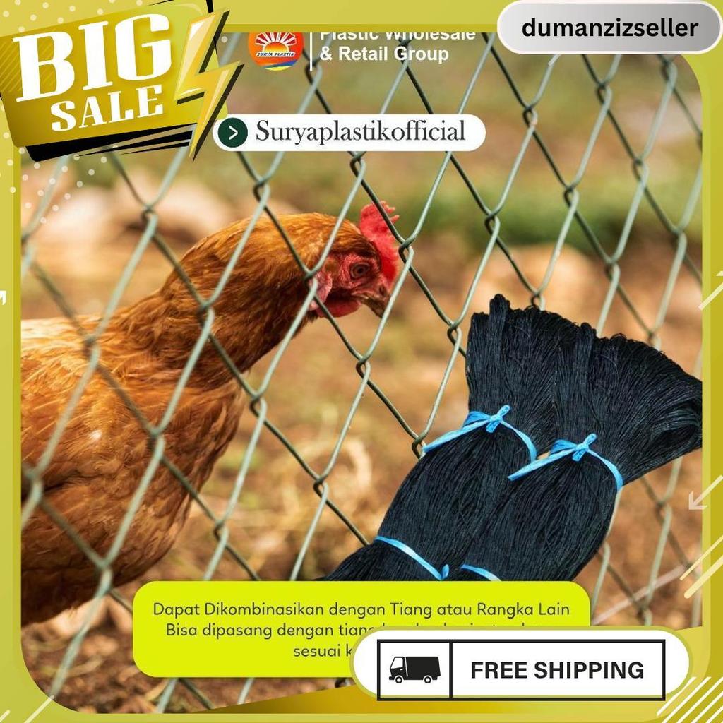 Jaring Pagar Ayam 1,5  Meter Jaring Kandang Ayam Lebar 1,5 Meter Panjang 17 Meter Meledak