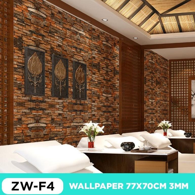 OFFICIAL WALLPAPER HOME OFFCIAL STORE - WALLPAPER DINDING 3D FOAM POLA BATA MERAH 70X70CM(TEBAL 4.5M