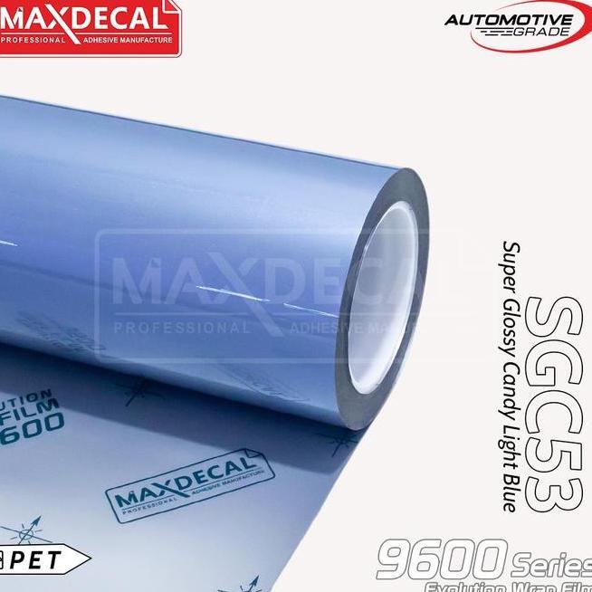 Maxdecal Maxdecal 9600 Sgc53 Blue Light Super Glossy Candy Car Wrap - Meteran
