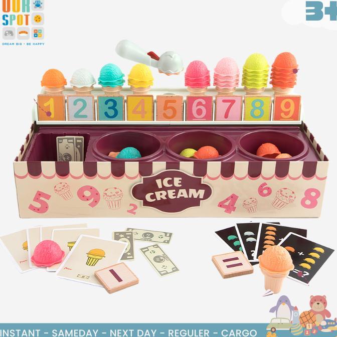 Top Bright Ice Cream Set-Math and Logic Game - mainan peraga ice cream - mainan berhitung