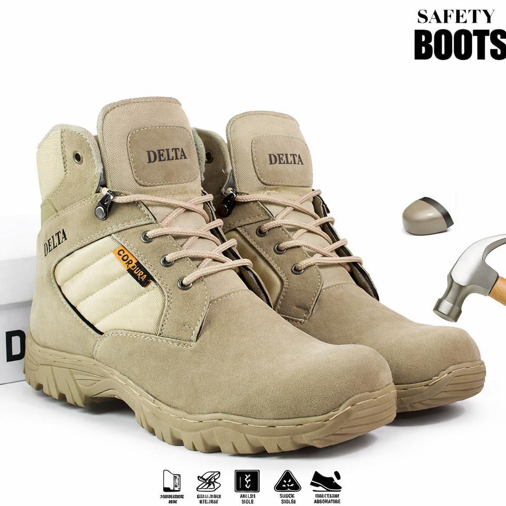 Grade Ori Sepatu Safety Bots Delta Tactical Haiking Adventure 6Inc Ujung Besi