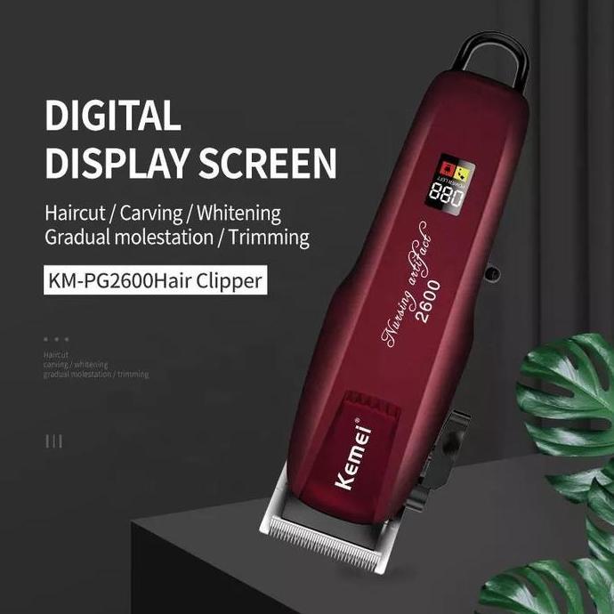Mijikai- Kemei Pg2600 Alat Cukur Rambut Kemei Pg2600 Cordless Usb Cable Km-Pg2600 Rechargeable Hair 