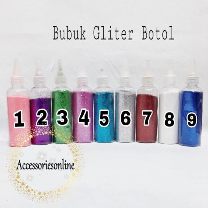 Neiru- Bubuk Gliter Botol / Taburan Bubuk Gliter Warna-Warni