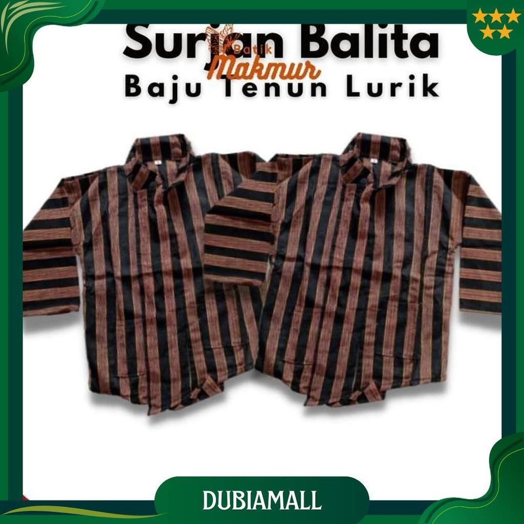 Baju Surjan Kutubaru Kebaya Lurik Balita Coklat Hitam GBM Promo