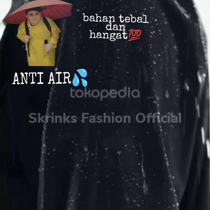 JAKET WINTER JUBAH WATERPROOF LONG COAT PRIA HITAM-XXL ANG